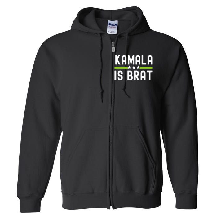 Kamala Is Green Brat Full Zip Hoodie