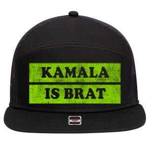 Kamala Is Green Brat 7 Panel Mesh Trucker Snapback Hat