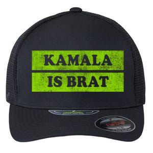 Kamala Is Green Brat Flexfit Unipanel Trucker Cap