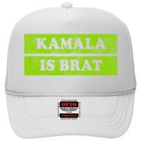 Kamala Is Green Brat High Crown Mesh Back Trucker Hat