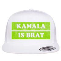 Kamala Is Green Brat Flat Bill Trucker Hat