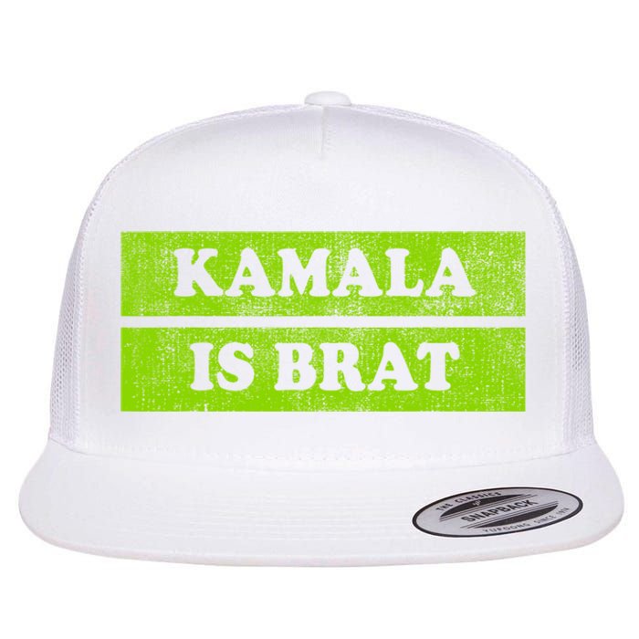 Kamala Is Green Brat Flat Bill Trucker Hat