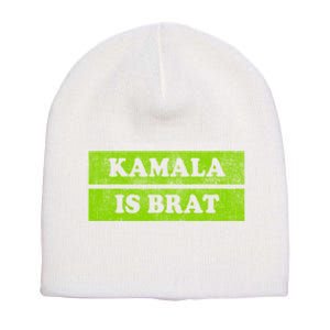 Kamala Is Green Brat Short Acrylic Beanie