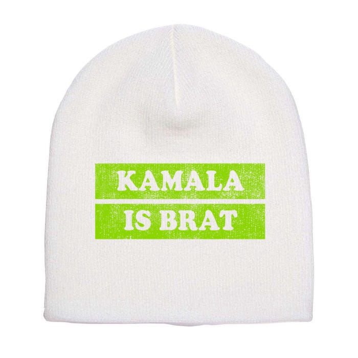 Kamala Is Green Brat Short Acrylic Beanie