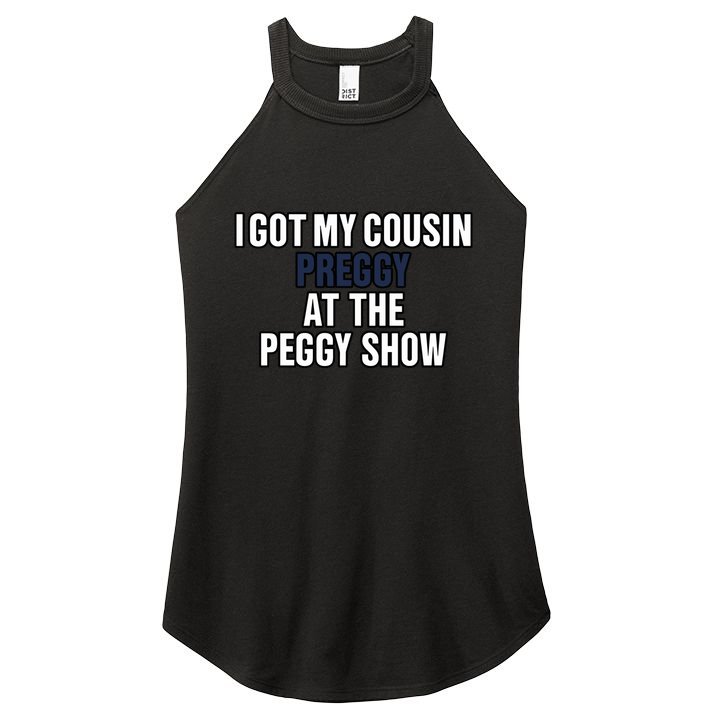 Kanyesbuttplug I Got My Cousin Preggy At The Peggy Show Women's Perfect Tri Rocker Tank