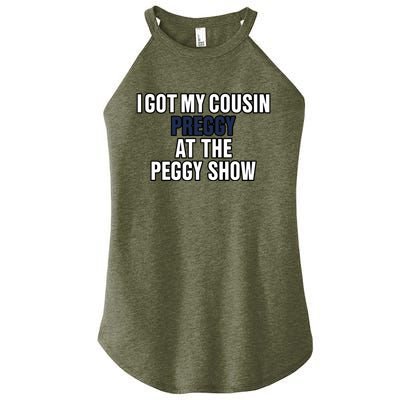 Kanyesbuttplug I Got My Cousin Preggy At The Peggy Show Women’s Perfect Tri Rocker Tank