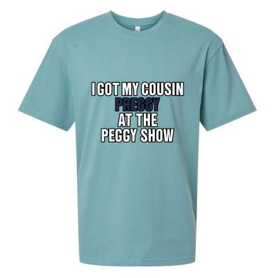 Kanyesbuttplug I Got My Cousin Preggy At The Peggy Show Sueded Cloud Jersey T-Shirt
