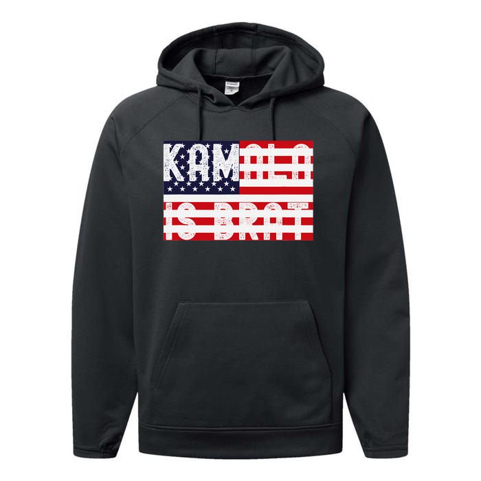 Kamala Is Green Brat Performance Fleece Hoodie