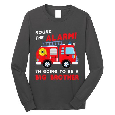 Kids Im Going To Be A Big Brother Firetruck Baby Reveal Long Sleeve Shirt