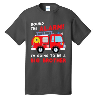 Kids Im Going To Be A Big Brother Firetruck Baby Reveal Tall T-Shirt