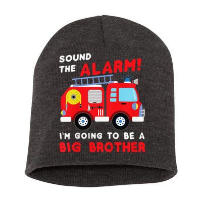 Kids Im Going To Be A Big Brother Firetruck Baby Reveal Short Acrylic Beanie