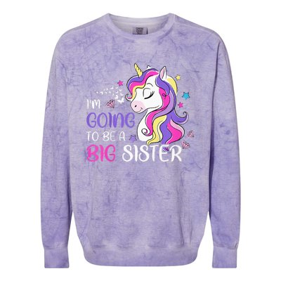 Kids Im Going To Be A Big Sister Unicorn Colorblast Crewneck Sweatshirt