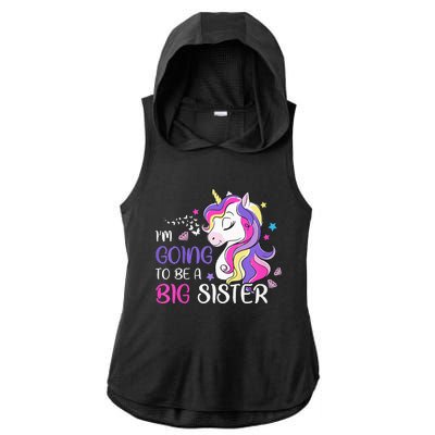 Kids Im Going To Be A Big Sister Unicorn Ladies PosiCharge Tri-Blend Wicking Draft Hoodie Tank