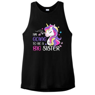 Kids Im Going To Be A Big Sister Unicorn Ladies PosiCharge Tri-Blend Wicking Tank