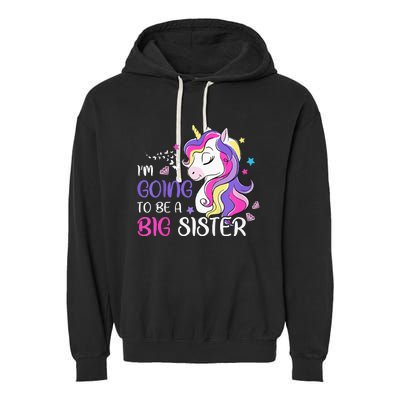 Kids Im Going To Be A Big Sister Unicorn Garment-Dyed Fleece Hoodie