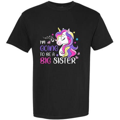 Kids Im Going To Be A Big Sister Unicorn Garment-Dyed Heavyweight T-Shirt