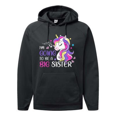 Kids Im Going To Be A Big Sister Unicorn Performance Fleece Hoodie