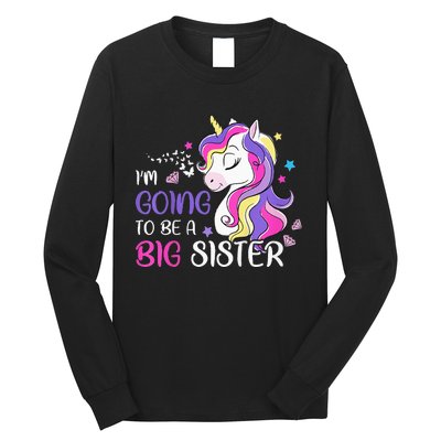 Kids Im Going To Be A Big Sister Unicorn Long Sleeve Shirt