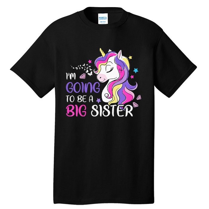 Kids Im Going To Be A Big Sister Unicorn Tall T-Shirt