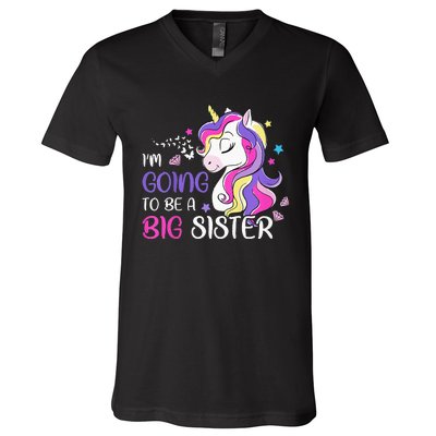 Kids Im Going To Be A Big Sister Unicorn V-Neck T-Shirt