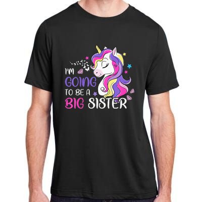 Kids Im Going To Be A Big Sister Unicorn Adult ChromaSoft Performance T-Shirt