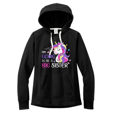 Kids Im Going To Be A Big Sister Unicorn Women's Fleece Hoodie