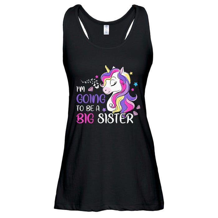 Kids Im Going To Be A Big Sister Unicorn Ladies Essential Flowy Tank