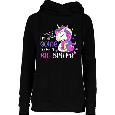 Kids Im Going To Be A Big Sister Unicorn Womens Funnel Neck Pullover Hood