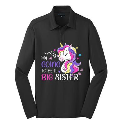 Kids Im Going To Be A Big Sister Unicorn Silk Touch Performance Long Sleeve Polo