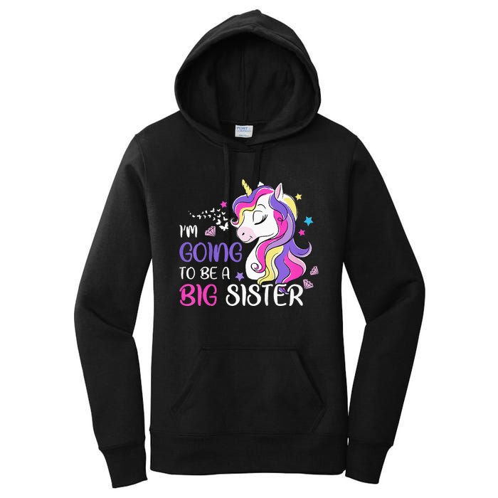 Kids Im Going To Be A Big Sister Unicorn Women's Pullover Hoodie