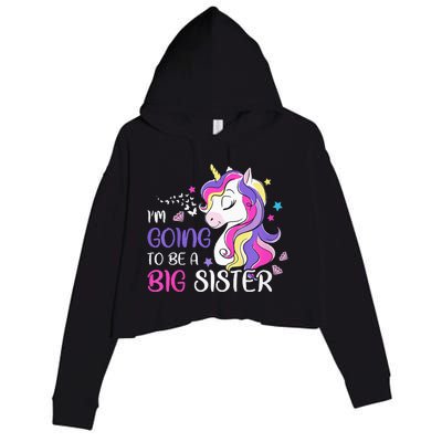 Kids Im Going To Be A Big Sister Unicorn Crop Fleece Hoodie