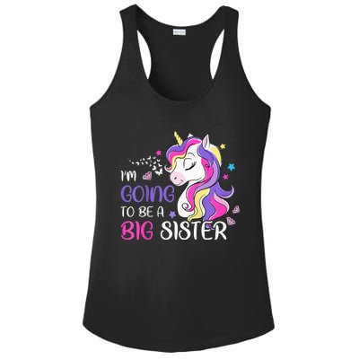 Kids Im Going To Be A Big Sister Unicorn Ladies PosiCharge Competitor Racerback Tank