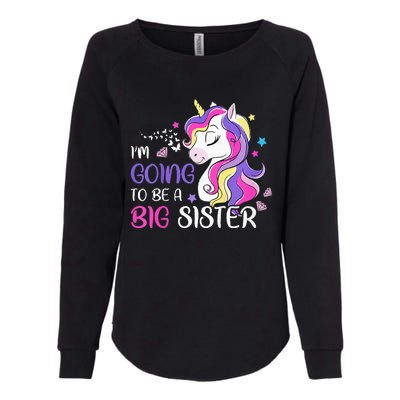 Kids Im Going To Be A Big Sister Unicorn Womens California Wash Sweatshirt