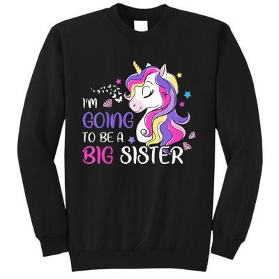 Kids Im Going To Be A Big Sister Unicorn Tall Sweatshirt