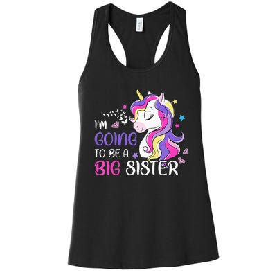 Kids Im Going To Be A Big Sister Unicorn Women's Racerback Tank