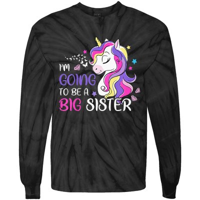 Kids Im Going To Be A Big Sister Unicorn Tie-Dye Long Sleeve Shirt