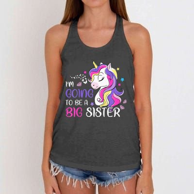 Kids Im Going To Be A Big Sister Unicorn Women's Knotted Racerback Tank