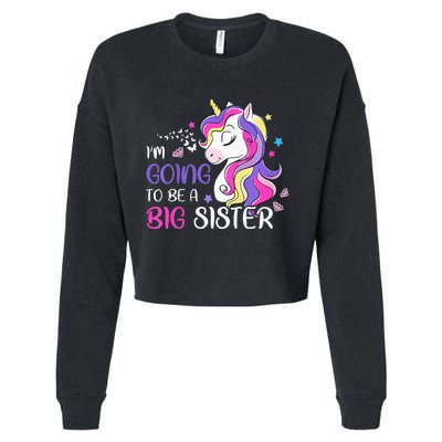 Kids Im Going To Be A Big Sister Unicorn Cropped Pullover Crew