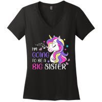 Kids Im Going To Be A Big Sister Unicorn Women's V-Neck T-Shirt