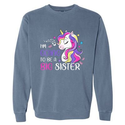 Kids Im Going To Be A Big Sister Unicorn Garment-Dyed Sweatshirt