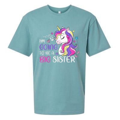 Kids Im Going To Be A Big Sister Unicorn Sueded Cloud Jersey T-Shirt