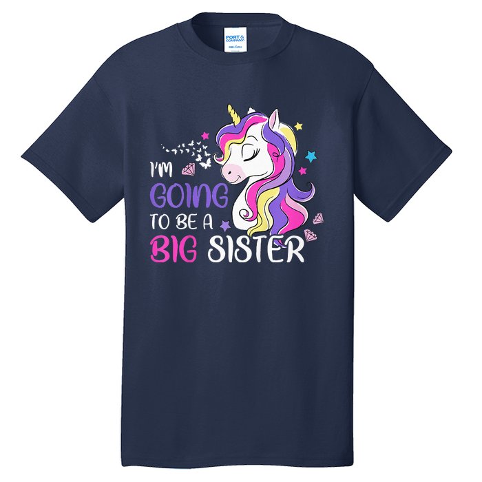 Kids Im Going To Be A Big Sister Unicorn Tall T-Shirt