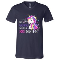 Kids Im Going To Be A Big Sister Unicorn V-Neck T-Shirt