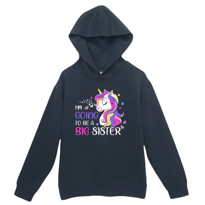 Kids Im Going To Be A Big Sister Unicorn Urban Pullover Hoodie