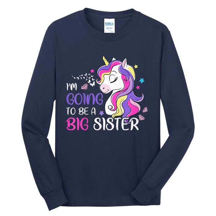 Kids Im Going To Be A Big Sister Unicorn Tall Long Sleeve T-Shirt