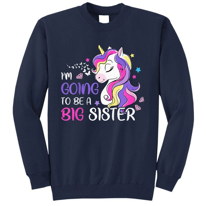 Kids Im Going To Be A Big Sister Unicorn Tall Sweatshirt