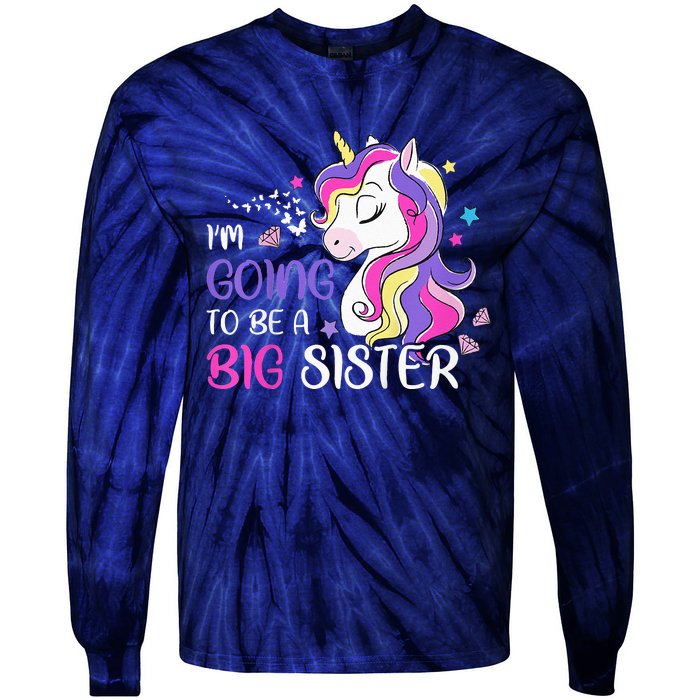 Kids Im Going To Be A Big Sister Unicorn Tie-Dye Long Sleeve Shirt