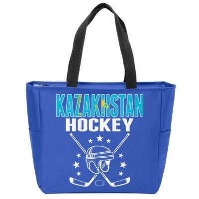 Kazakhstan Ice Hockey Fan Jersey Kazakhstani Flag Zip Tote Bag