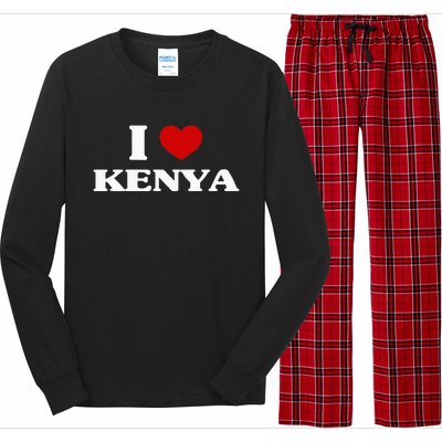 Kenya I Heart Kenya Souvenir Long Sleeve Pajama Set