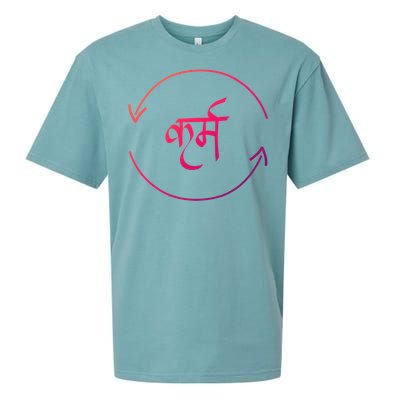 Karma In Hindi Cycle Of Life Spirituality Hindu Dharma Gift Sueded Cloud Jersey T-Shirt